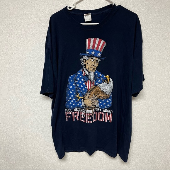 MENS USA SUMMER FOURTH JULY SHIRT EAGLE UNCLE SAM FREEDOM HOLIDAY 3XL - Picture 1 of 4